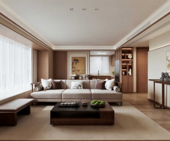 New Chinese Style A Living Room-ID:935453895