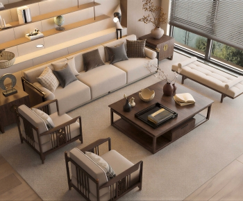 New Chinese Style Sofa Combination-ID:377754938