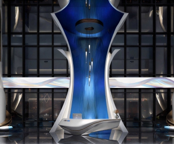 Modern Office Reception Desk-ID:668890006