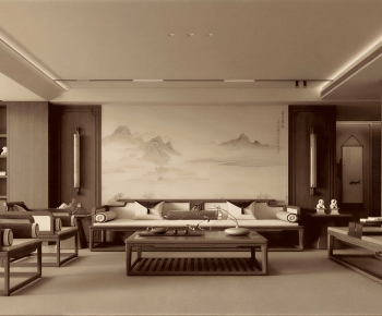 New Chinese Style A Living Room-ID:287316086