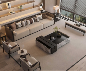 New Chinese Style Sofa Combination-ID:368499042