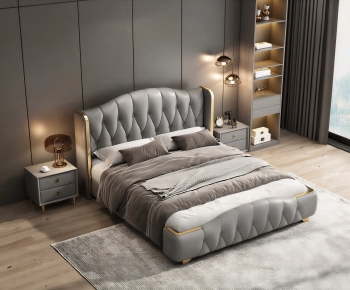 Modern Double Bed-ID:170097112