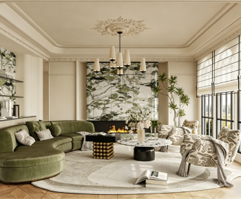 French Style A Living Room-ID:672930962