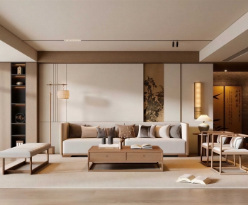 New Chinese Style A Living Room-ID:791944987