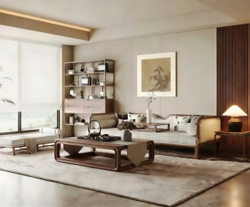 New Chinese Style A Living Room-ID:949462893