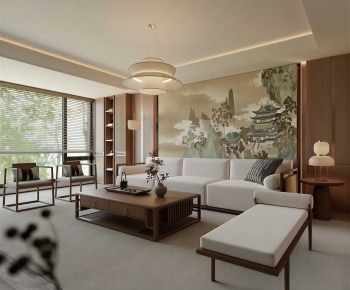 New Chinese Style A Living Room-ID:297275075