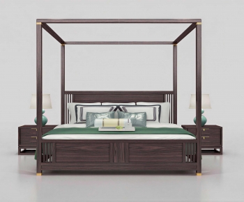 New Chinese Style Double Bed-ID:190639021