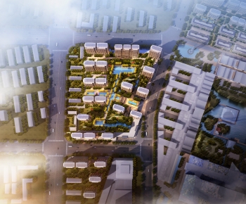 Modern Architectural Bird's-eye View Planning-ID:900214912