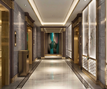 Modern Office Elevator Hall-ID:664437062
