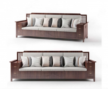 New Chinese Style Three-seat Sofa-ID:408103947