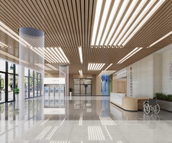 Modern Hospital Hall-ID:354707003