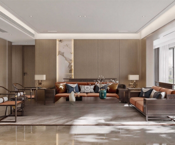 New Chinese Style A Living Room-ID:593175898