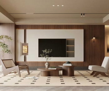 Modern Wabi-sabi Style A Living Room-ID:709417105