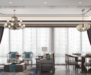 New Chinese Style A Living Room-ID:306735049