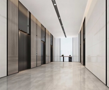 Modern Office Elevator Hall-ID:666021114
