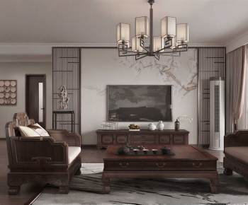 New Chinese Style A Living Room-ID:311845061