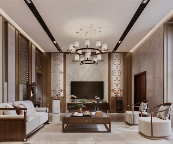 New Chinese Style A Living Room-ID:123810059