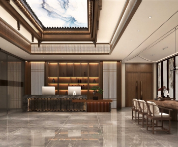 New Chinese Style Office Reception Desk-ID:399657016