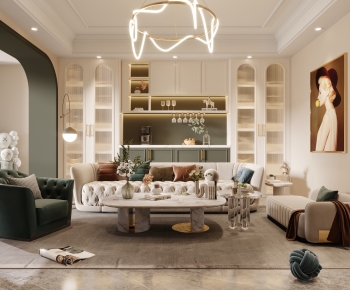 French Style A Living Room-ID:455455069