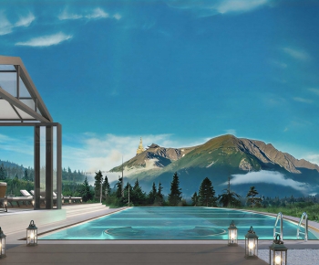 Modern Swimming Pool-ID:989911086
