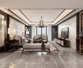 New Chinese Style A Living Room-ID:677759895