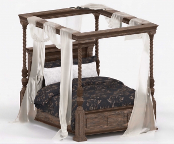 Retro Style Double Bed-ID:519464974