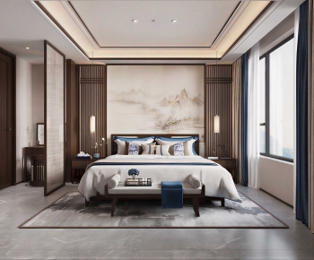 New Chinese Style Bedroom-ID:951360949