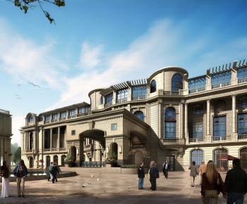 European Style Appearance Of Commercial Building-ID:544187075
