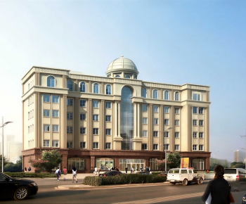 European Style Appearance Of Commercial Building-ID:738920931