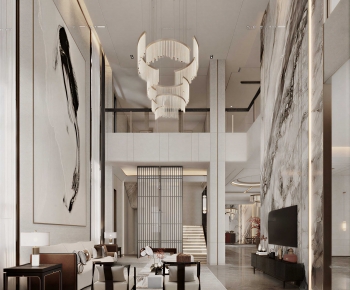 New Chinese Style A Living Room-ID:660614974