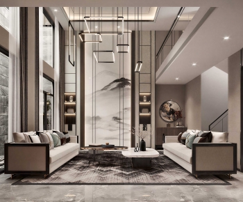 New Chinese Style A Living Room-ID:660406119