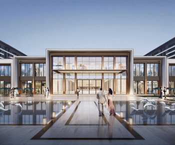 Modern Appearance Of Commercial Building-ID:699997905