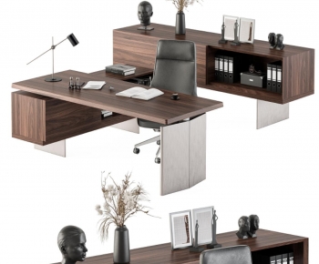Modern Office Desk And Chair-ID:675725941