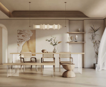 Wabi-sabi Style Dining Room-ID:681143057