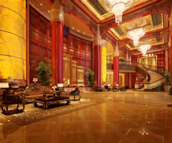 New Chinese Style Chinese Style Office Reception Desk-ID:747525934