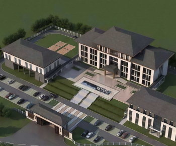 Modern Architectural Bird's-eye View Planning-ID:136396883