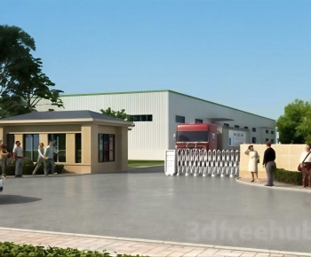 Modern Industrial Building-ID:444339992