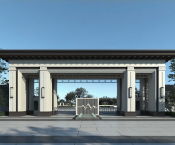 New Chinese Style Facade Element-ID:950645922