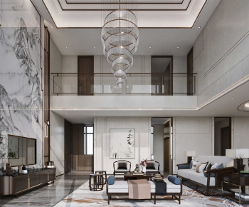 New Chinese Style A Living Room-ID:645345935