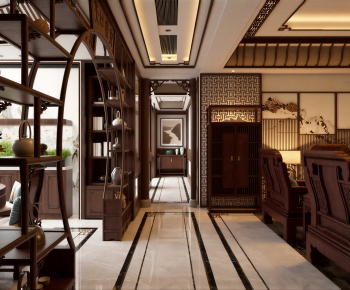 New Chinese Style A Living Room-ID:574419517