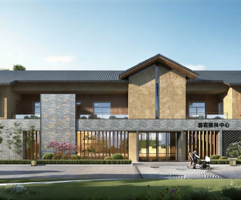 New Chinese Style Appearance Of Commercial Building-ID:404326925