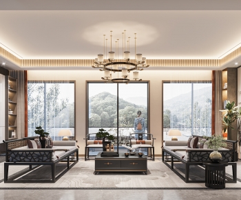 New Chinese Style A Living Room-ID:732912061