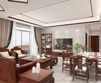 New Chinese Style A Living Room-ID:357639078