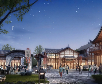 Chinese Style Appearance Of Commercial Building-ID:973241096