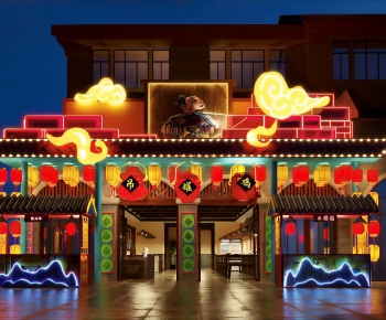 New Chinese Style Facade Element-ID:962358952