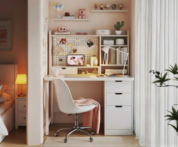 Modern Computer Desk And Chair-ID:620529738