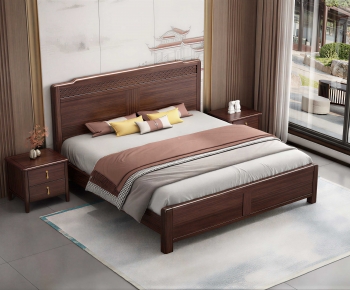 New Chinese Style Double Bed-ID:343771937