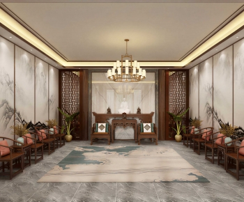 New Chinese Style A Living Room-ID:364655973