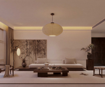 New Chinese Style A Living Room-ID:727878096