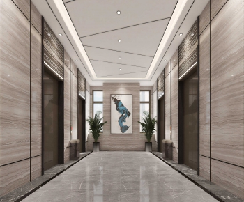 Modern Office Elevator Hall-ID:360984091